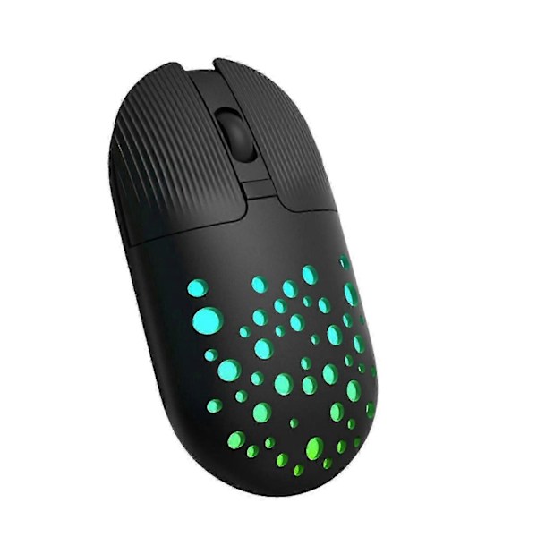 Bluetooth-kompatibel Mus Farverige Lys Tre-trins Justerbar Optisk Mus Genopladelig Lydløs W