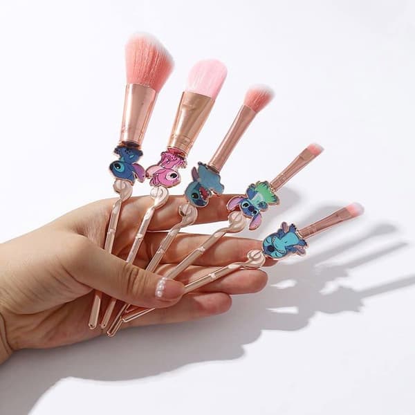 Sminkborstset - Set med 5 premiumkvalitets Creative Stitch-tema kosmetiska borstar