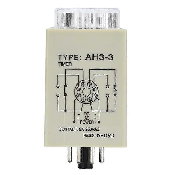 AH3-3 Timerrelä Elektronisk Typ Justerbar Släppfördröjning Relä 8 Stift 10Min (24V)