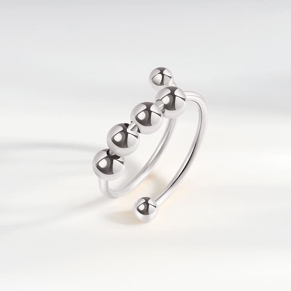 Anti-stress ring justerbar koppar silver Silver