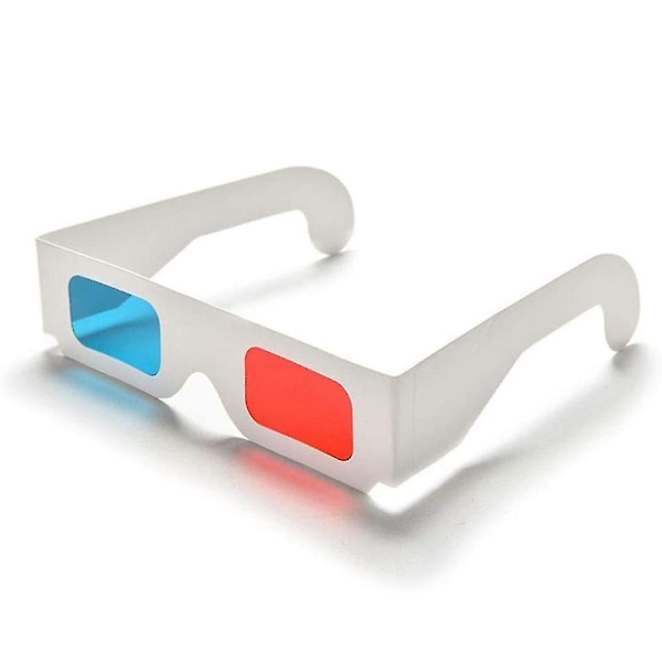 3D-glasögon, 10 par röda och blå pappersstereoglas för anaglyfiska 3D-glasögon av papper