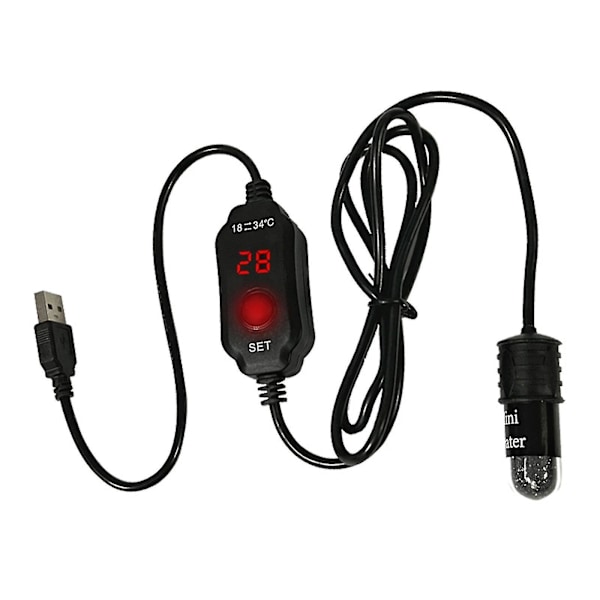 Akvarievarmer med Digital Display 10w Mini til både ferskvand og saltvand Termostat-hy