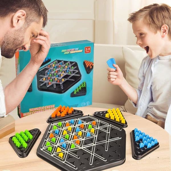 Trekantet elastikbåndsspil, professionelt brætspil til børn over 7 år, spil til voksne og fester