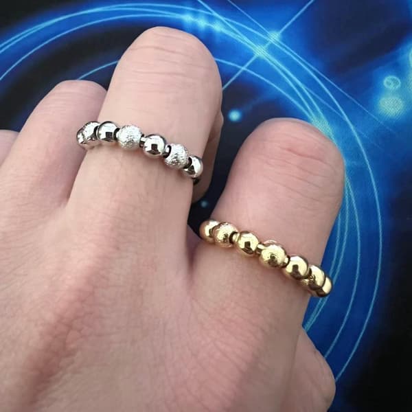 Adjustable Anti-Stress Rings with Rotatable Beads 3-pack MultiColor