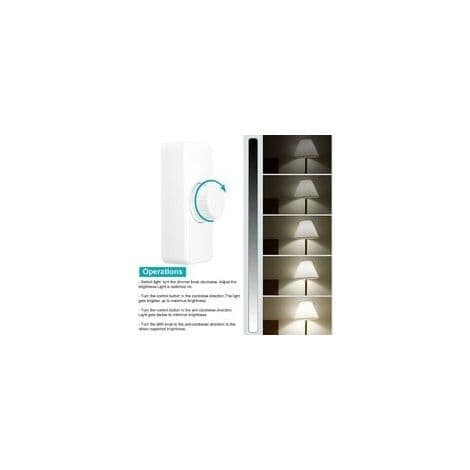 3-100W LED bakkantdimmer (rotasjonsdimmer), brukes for dimbare LED-, gløde- og halogenlamper, 220-240V, CE plug-in bryter, hvit