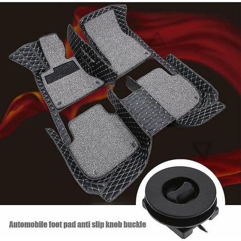 10 stk. svarte bilmatteklips, bilmatteholdere for bilmatter, antisklifester for bilmatter, plastfester