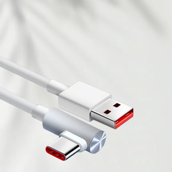 120W Rätvinklig USB C-kabel - 6A Snabbladdning för Gaming & Dataöverföring 1 m