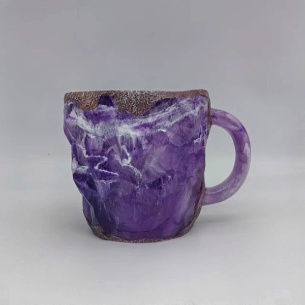 Mineralkrystall Kaffeekrus, Flerfarget Mineralkrystall Kaffeekrus, Elegant Krystallgave Til Hjem & Kontor HOT