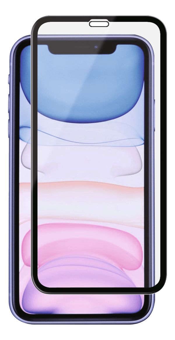 iPhone XR/11, buet silikatglass, svart