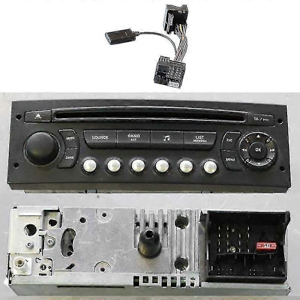 Auton äänentoisto Bluetooth 5.0 vastaanotin Aux-sovitin Peugeot Citroen C2 C5 Rd45 Rd4 radion moduulille Bluetooth Aux -kaapeli