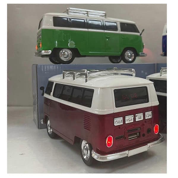 Farverige Mini Bluetooth Højttaler Bilform Mini Bus Højttaler Understøtter Fm +U Disk Indsæt Kort Mini Bus