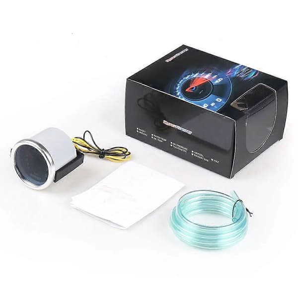 Dynoracing 2 52MM Turbo Boost Måler 3 BAR Mekanisk Hvit Led Boost Måler Røyk Linse Boost Sensor BX101537