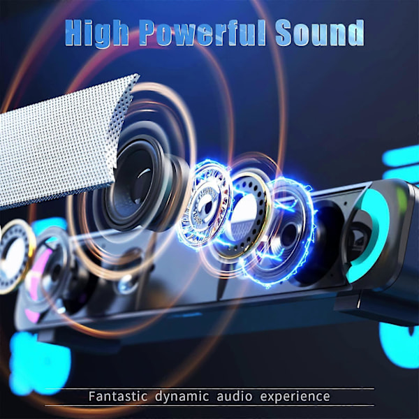 USB Computerhøjttaler, Desktop Soundbar, PC-højttalere Plug and Play
