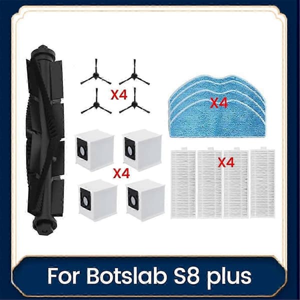 17PCS kompatibelt Botslab S8 Plus støvsugerrulle- og filtersett
