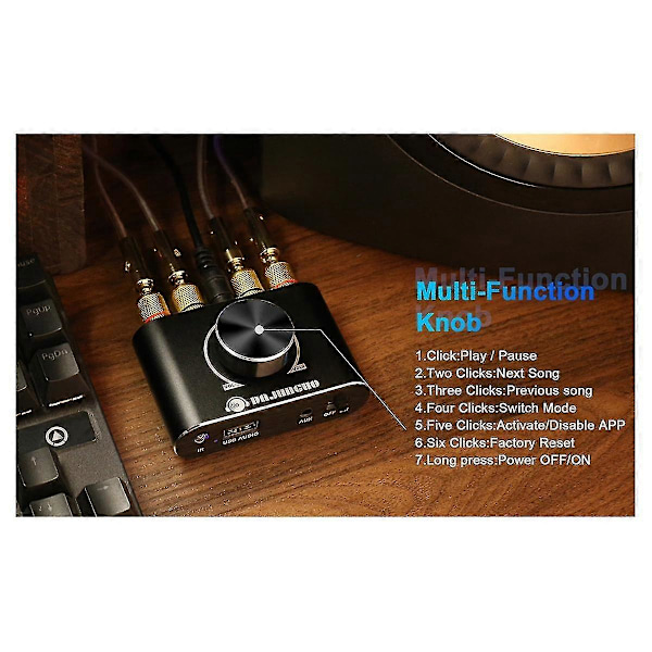 2.0-kanals 20W+20W Bluetooth-förstärkare med fjärrkontrollfunktion, stöder Bluetooth/USB/AUX-ingång