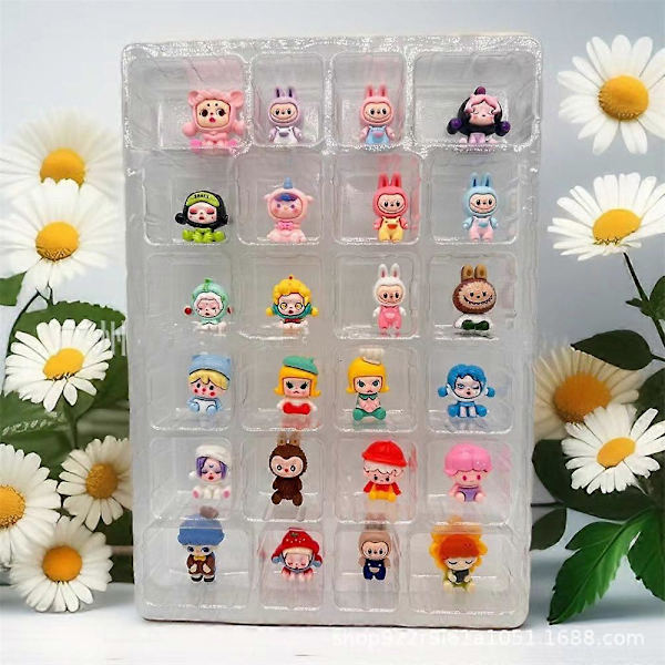 Pop Mart Labub Monster - Farverig Macaron Plys Nøglering Serie (24 blind boxes, 2,45 cm)