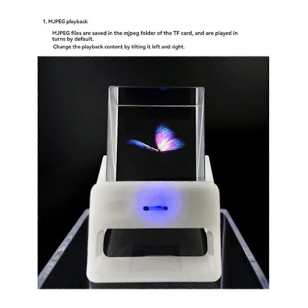 1.33-tommers Semi-Transparent Projeksjons-TV WIFI Temperatur Fuktighet Vær ESP32-S3 Aida64 Sub-Skjerm Holografisk Skjerm B