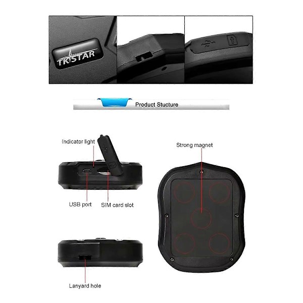 TK-905B GPS Bil Tracker 4G Trådløs Bluetooth Alarm Locator