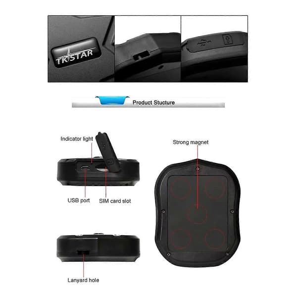 TK-905B GPS Bilspårare 4G Trådlös Bluetooth Larm Lokalisator