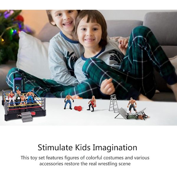 Kvalitets Høj WWE Mini Wrestling Figur Legesæt Bryder Krigere Legetøj Med Firkantet Ring Tilbehør Sjov Miniature Kamp Actionfigurer Gave