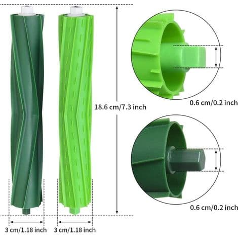 Erstatningshovedbørstetilbehør for iRobot Roomba i7 i7+ / i7 Plus E5 E6 E7 støvsugerreservedeler med 4 gummibørster