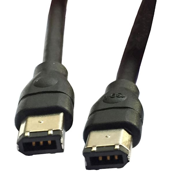 Sort IEEE 1394 Firewire 400 til Firewire 400 Kabel, 6 Pin/6 Pin Han / Han - 10 FT