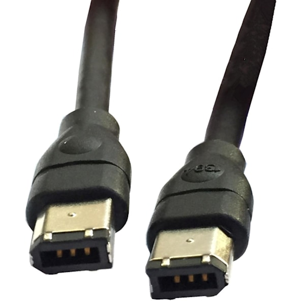 Svart IEEE 1394 Firewire 400 till Firewire 400 Kabel, 6 Pin/6 Pin Hane / Hane - 10 FT