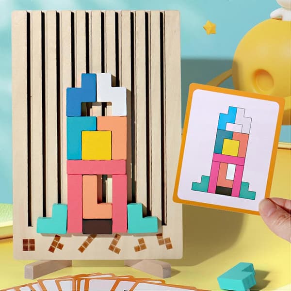 mivoza Træ Stabling Spil Tetris, Tetris Træspil, 3D Spil, Puzzle Hjerne Interaktion