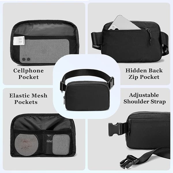 Breathable Waterproof Durable Nylon Chest Bag Black