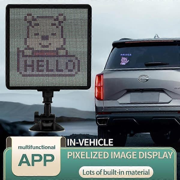 Typ A P64SR DIY Pixel LED Bilskylt Display Skärm Smartphone App Kontroll Stark Skylt