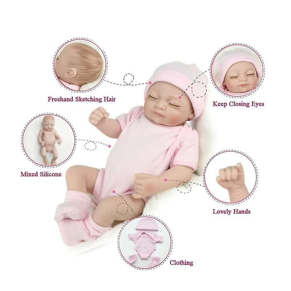 Babydocka Mjuk Silikon Vacker Livslik Söt Pojke Babydocka