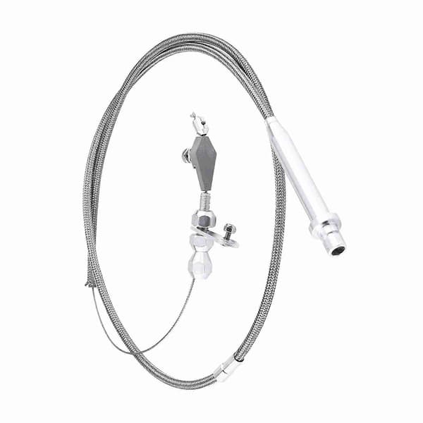 For Chevy TH350 Rustfritt Stål Flettet Gir Overføring Kick Down Kabel Detent Kickdown