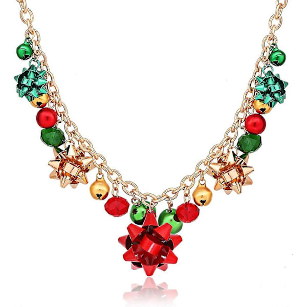 49.16.52cm Juleredslenke X-Mas Jingle Bell Halskjeder Gave Sløyfe Hengesmykke Gave til Kvinner Jenter