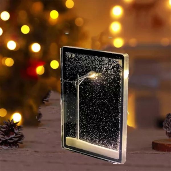 Lumouava Lumiyö Valo - Koriste Lumimaisema Pieni Katuvalo Käsintehty DIY Uusi