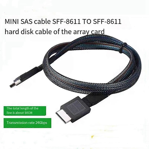 Mini Sas Server Multifunktionell Praktisk Hårddiskkabel Oculink SFF-8611 Pcie4.0 Array Kortanslutning