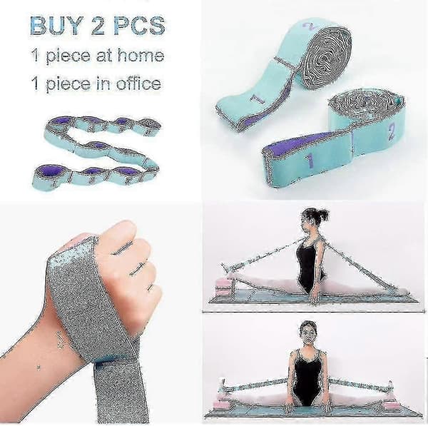 Stretchband för Hamstring, Stretchverktyg, Elastiskt Träningsband, Yogamatta Bärremmar, Ben Träningsutrustning, Stretchband med Öglor för Flexibilitet