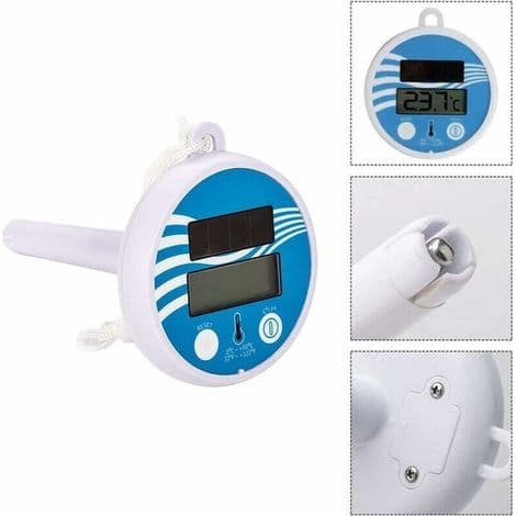 Pooltermometer, Vattentermometer, Soldriven Digital Termometer, Temperaturmätare med Snöre för Pool, Spa, Badkar