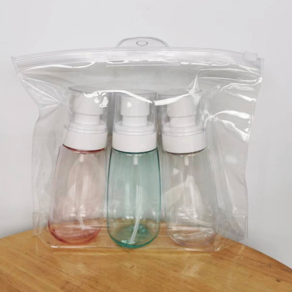 3-pack 80 ml resesprayflaskor med PVC-dragkedja