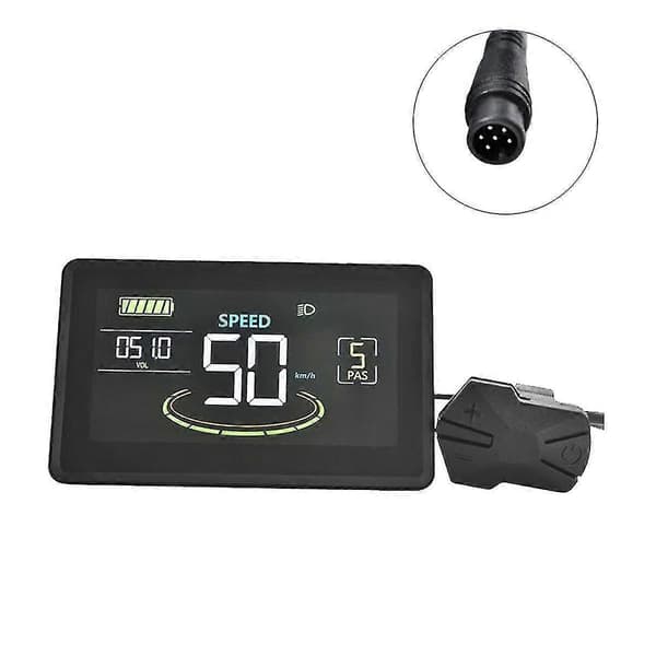 H6c Elektrisk Cykel LCD Display Meter 24v-60v E Scooter LCD Panel Farveskærm Med USB Uart Til Elektrisk Cykel (6pin)