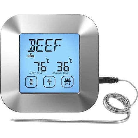 Digital matlagningstermometer med sond för ugn, grill och rökare