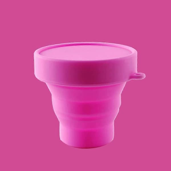 Sammenleggbar silikonkopp, sammenleggbar steriliseringskopp for menstruasjonskopper og oppbevaring av din Diva Cup