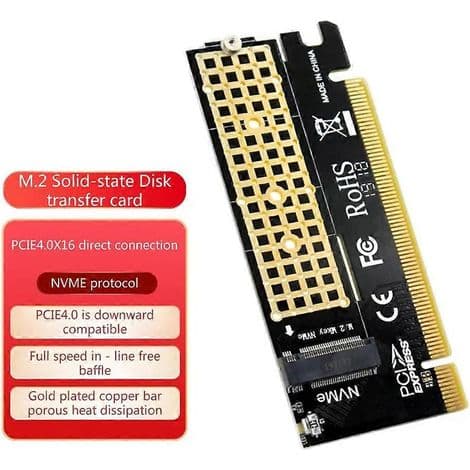 M.2 NVMe til PCIe 4.0 x16 adapterkort for M-Key harddisker