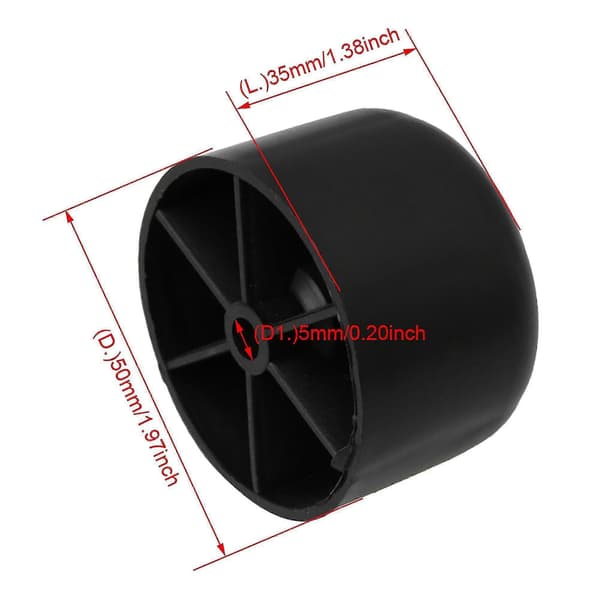 8 stk. 50 mm Diameter Sorte Plastik Sofaben Til Møbelbord Stolben (ruipei)
