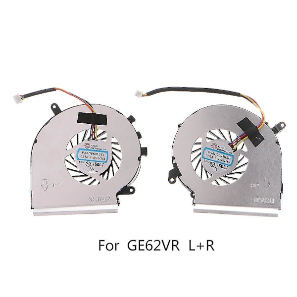 1 Par Cpu Gpu V+h Køleblæser Køleplade Radiator Til Msi Ge62vr Gp62mvr Gl62m