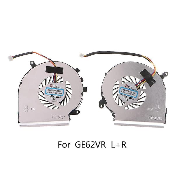 1 Par CPU GPU V+h Kylfläkt Kylare Radiator För MSI GE62VR GP62MVR GL62M