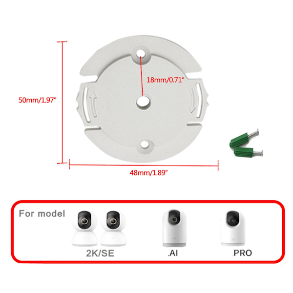 Basebeslag til Smart-kamera - Ingen boring - Klæbende holder - Vægbeslag