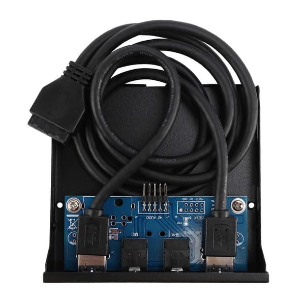 3.5'' 2 USB3.0 A Hub + HD Audio til 20Pin Header Floppy Frontpanel
