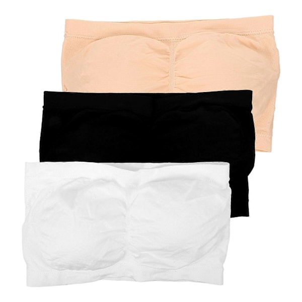 3 stk. Stropløs Bandeau BH Sømløse Braletter Tube BH Elastisk Bandeau BH