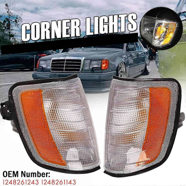Bilhörnlampa Fram Blinkers Kompatibel med Benz E-klass W124 1985-1996