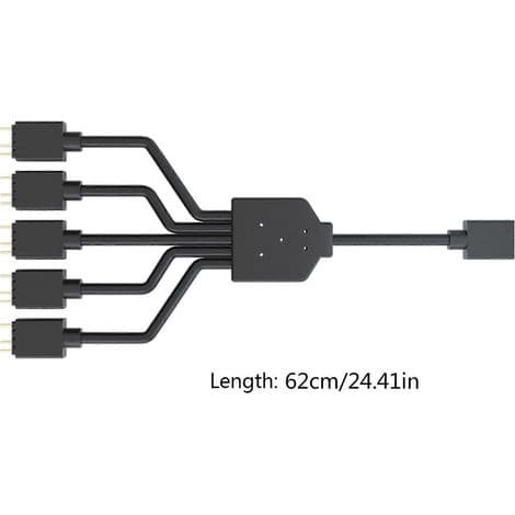 3-PIN 5V ARGB 1 til 5 Splitterkabel til RGB-blæsere, PC-kabinetstik, MSI-kompatibel